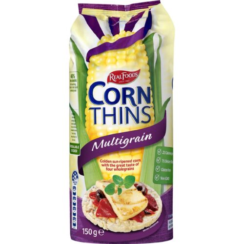 004021 Real Foods Corn Thins Multigrain 150g