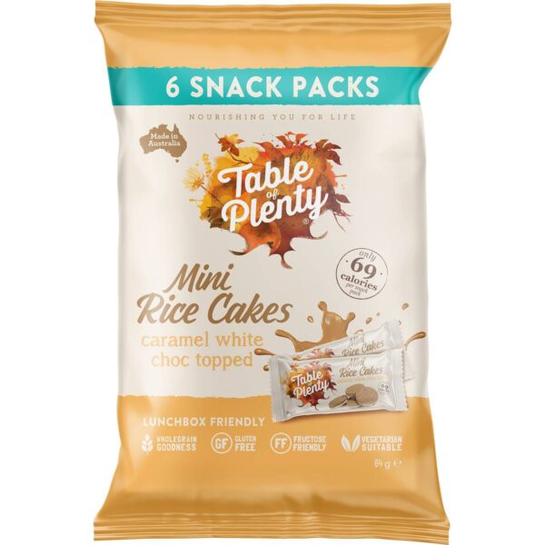 068711_1 Table Of Plenty Mini Rice Cakes Snack Packs Caramel White Choc 6 pack