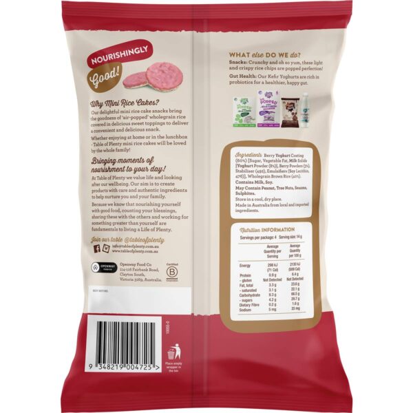 072238_2 Table Of Plenty Mini Rice Cakes Berry Yoghurt 60g