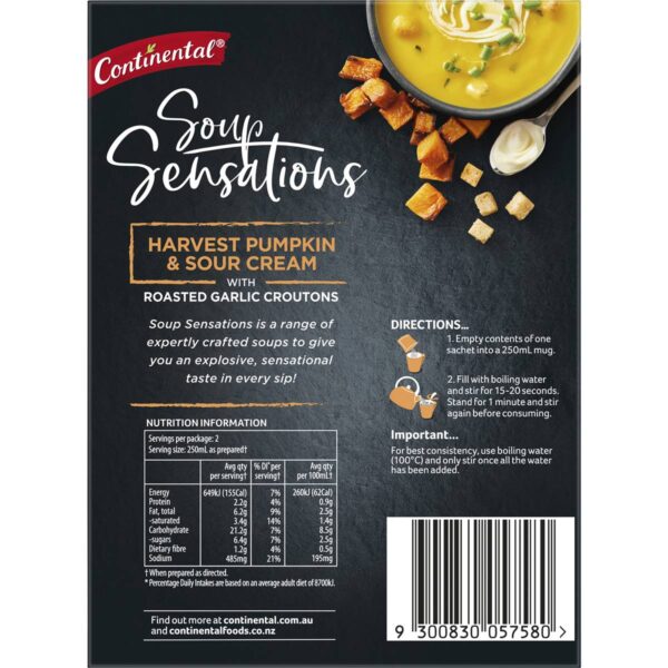 082418_2 Continental Soup Sensations Harvest Pumpkin & Sour Cream 70g