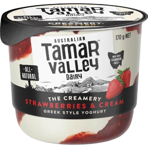 167552 Tamar Valley Dairy Yoghurt Strawberry & Cream 170g