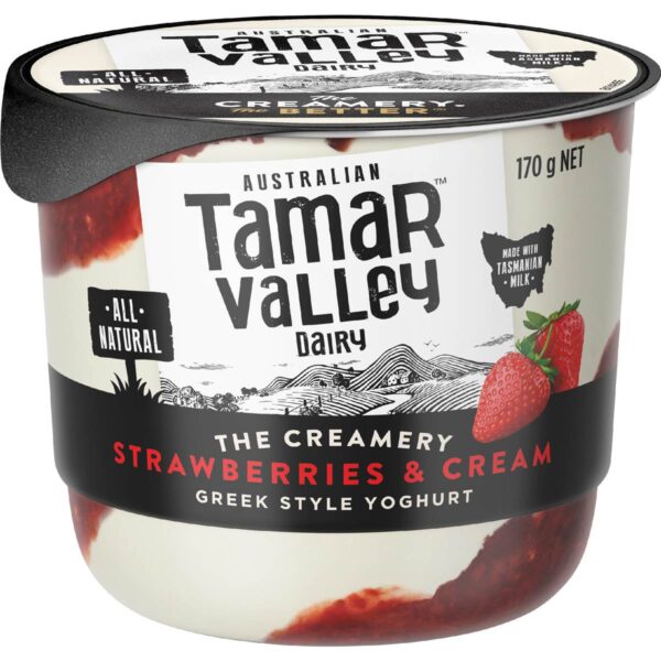 167552 Tamar Valley Dairy Yoghurt Strawberry & Cream 170g