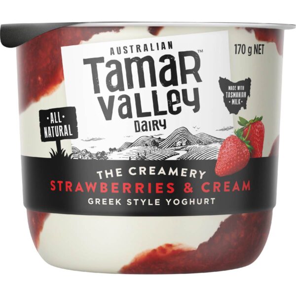 167552_1 Tamar Valley Dairy Yoghurt Strawberry & Cream 170g