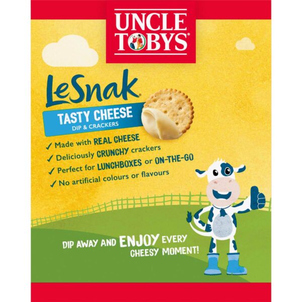 248197_2 Uncle Tobys Le Snak Tasty Cheese Dip & Crackers 12 pack