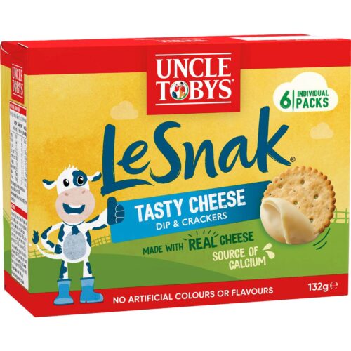 Uncle Tobys Le Snak Tasty Cheese Dip & Crackers 6 pack