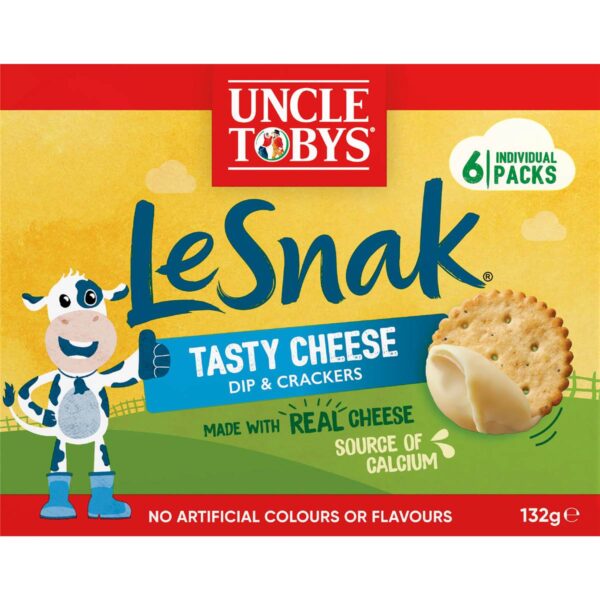 248207_1 Uncle Tobys Le Snak Tasty Cheese Dip & Crackers 6 pack