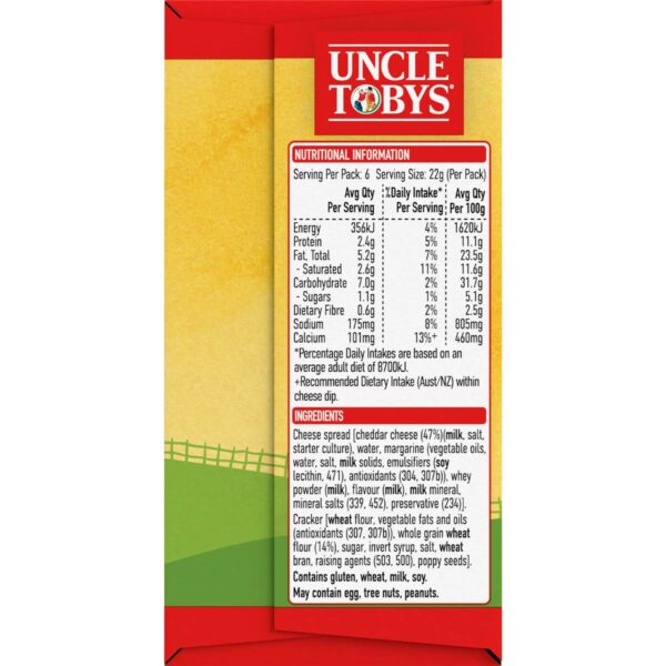 248207_3 Uncle Tobys Le Snak Tasty Cheese Dip & Crackers 6 pack