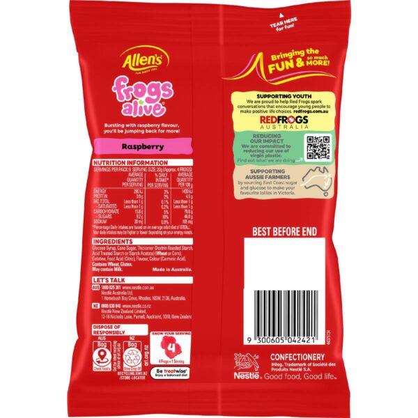 307692_2 Allen's Frogs Alive Lollies Bag 190g