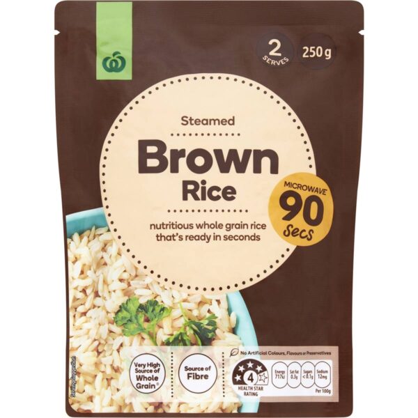 360351 Woolworths Microwave Brown Rice 250g