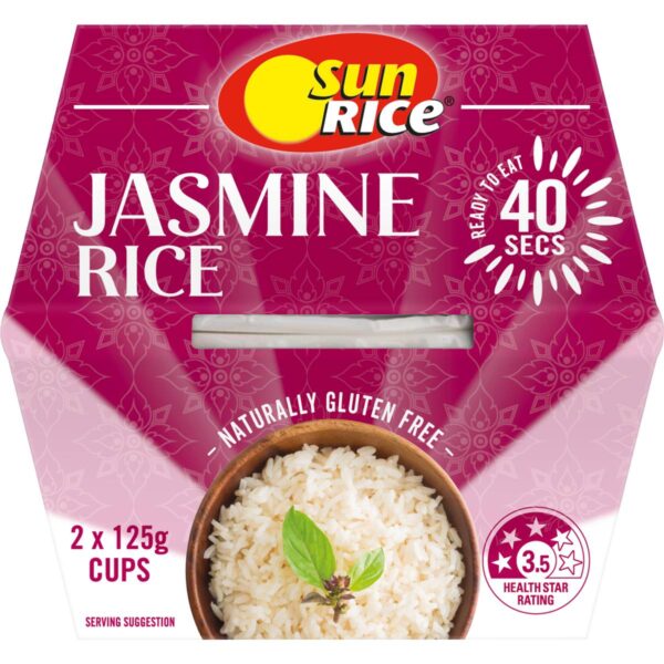 371052_1 Sunrice Microwave Jasmine Rice Cup Fragrant Jasmine Rice 125g x 2 pack