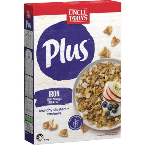 387015 Uncle Tobys Plus Iron Cereal 630g