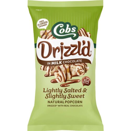 6032622 Cobs Drizzled Popcorn Milk Chocolate 110g