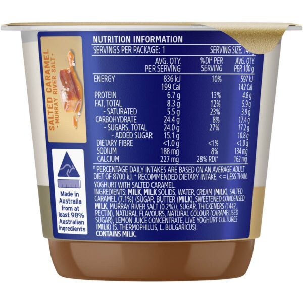 Dairy Farmers Thick & Creamy Yoghurt Murray River Salted Caramel 140g