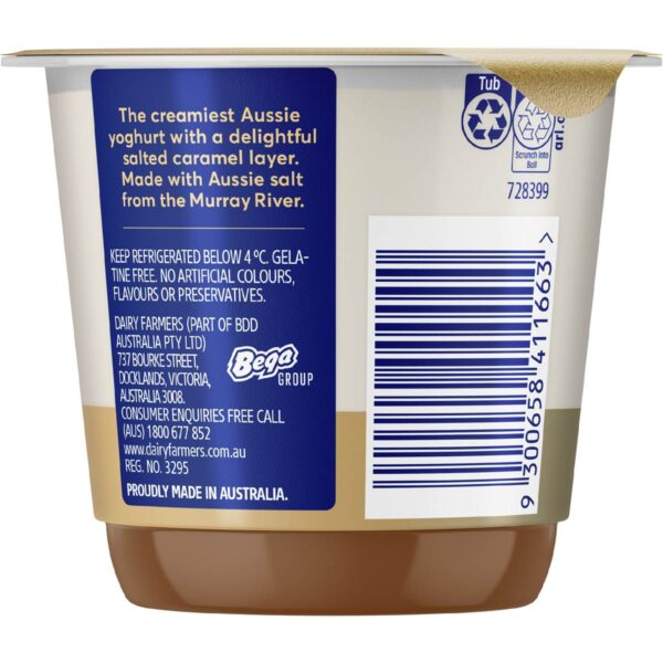 Dairy Farmers Thick & Creamy Yoghurt Murray River Salted Caramel 140g