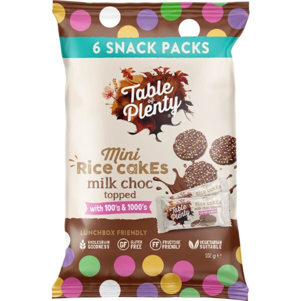 6047509 Table Of Plenty Mini Rice Cakes Milk Chocolate With 100s & 1000s 6 pack