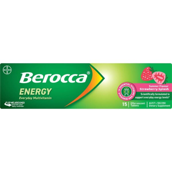 6058383_1 Berocca Energy Everyday Multivitamin Tablets Strawberry Splash 15 pack