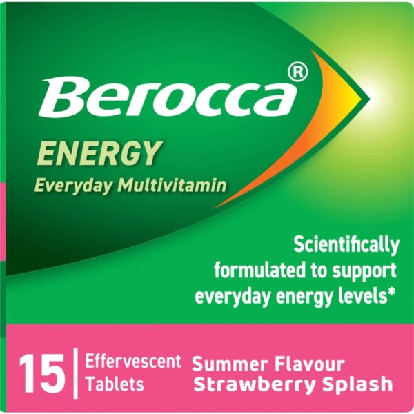 6058383_8 Berocca Energy Everyday Multivitamin Tablets Strawberry Splash 15 pack