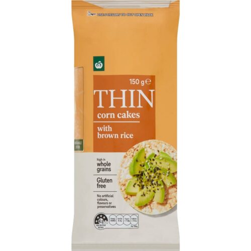 Woolworths Thin Corn Cake With Brown Rice 150g