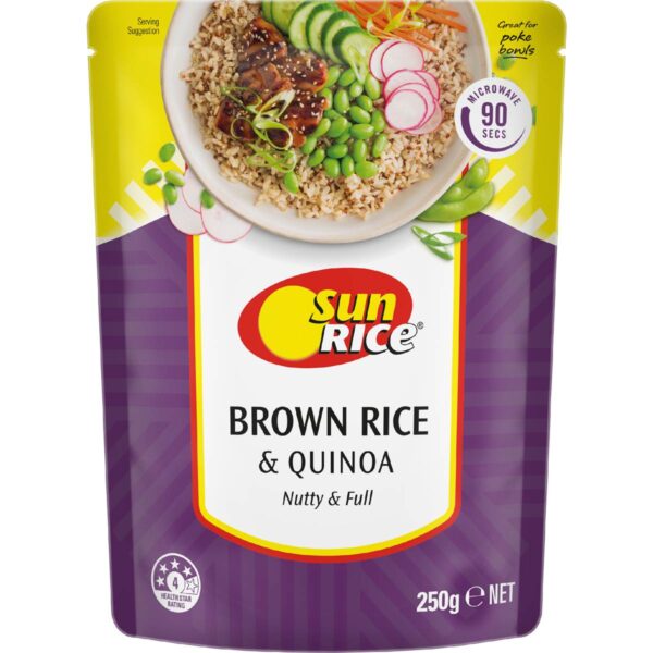 Sunrice Microwave Brown Rice & Quinoa Pouch 250g