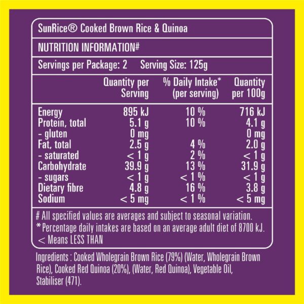Sunrice Microwave Brown Rice & Quinoa Pouch 250g