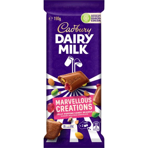 Cadbury Dairy Milk Marvellous Creation Jelly Popping Chocolate Block 190g