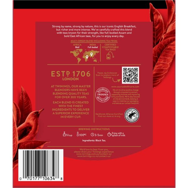 829281_2 Twinings English Breakfast Extra Strong Tea Bags 80 pack
