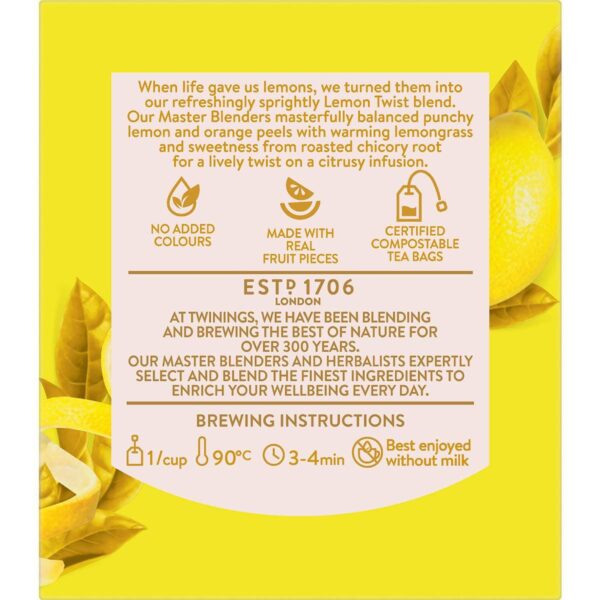 Twinings Lemon Twist Tea Bags Tea Bags 10 pack