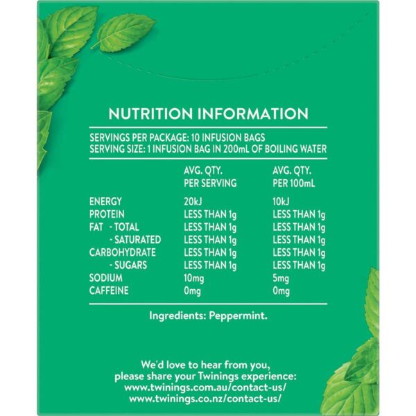 058970_4 Twinings Pure Peppermint Tea Bags Tea Bags 10 pack