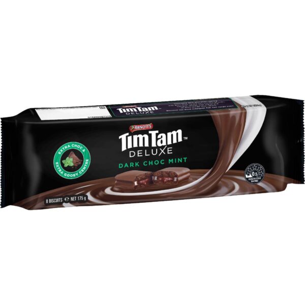 197245 Arnott's Tim Tam Deluxe Dark Choc Mint Chocolate Biscuits 175g