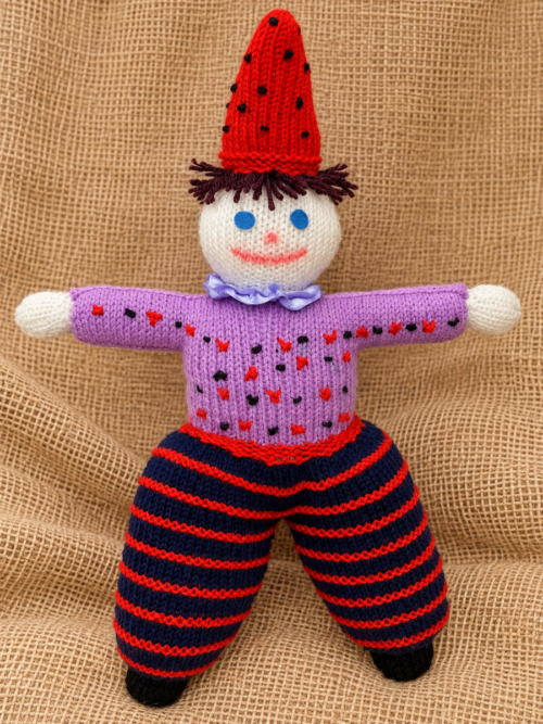 knitted clown doll