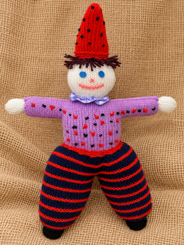 knitted clown doll