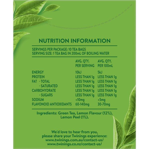Twinings Lemon Green Tea Bags Bags 10 pack