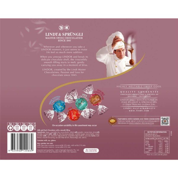 Lindt Lindor Assorted Chocolate Pink Gift Box 232g