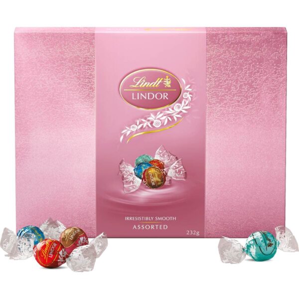 Lindt Lindor Assorted Chocolate Pink Gift Box 232g