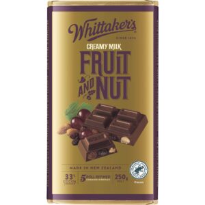 Whittaker's Fruit & Nut Creamy Milk Chocolate Block 250g