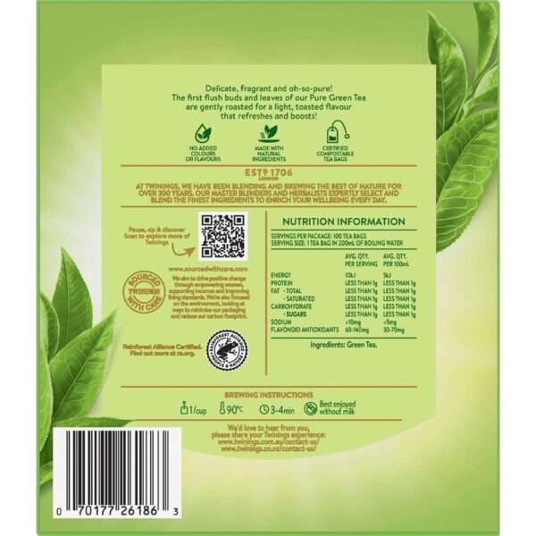 Twinings Pure Green Tea Bags Bags 100 pack