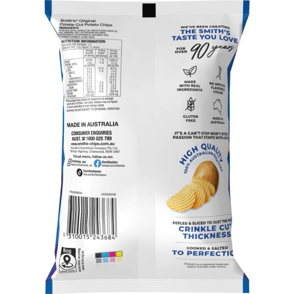 Smith's Crinkle Cut Potato Chips Original 60g