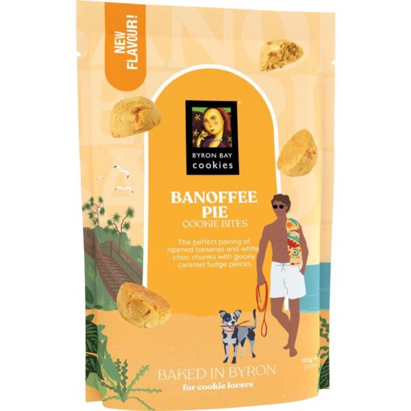 6016182-1 Byron Bay Cookies Banoffee Pie Cookie Bites 100g