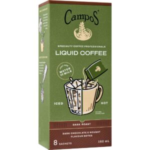 Campos Liquid Coffee Sachets Dark Roast 8 pack