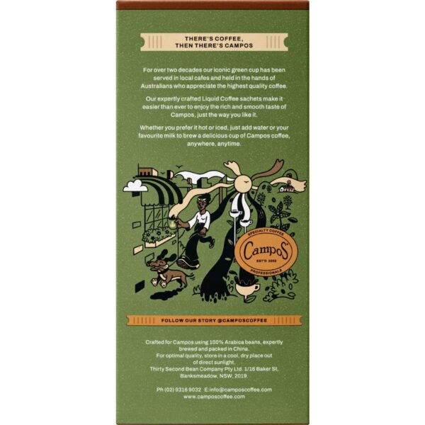 Campos Liquid Coffee Sachets Dark Roast 8 pack