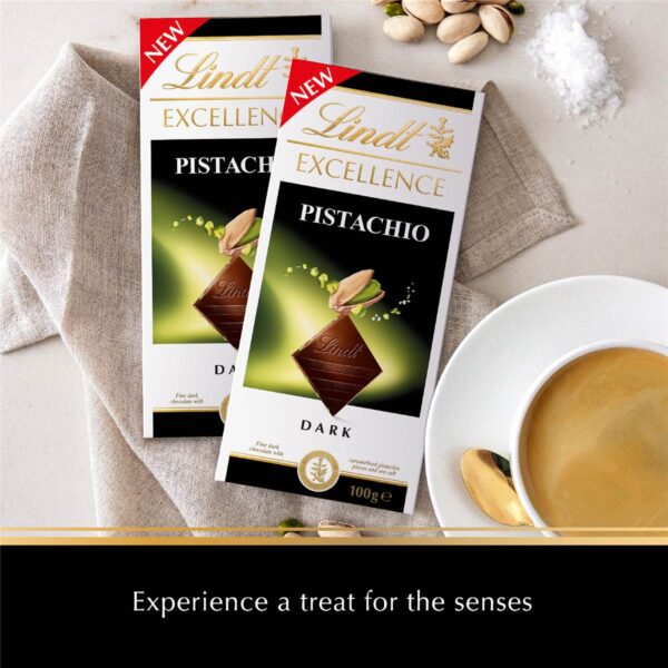 Lindt Excellence Pistachio Dark Chocolate Block 100g
