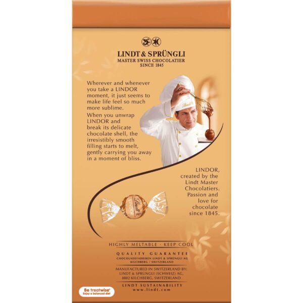 Lindt Lindor Golden Caramel Hazelnut Chocolate Pouch 110g