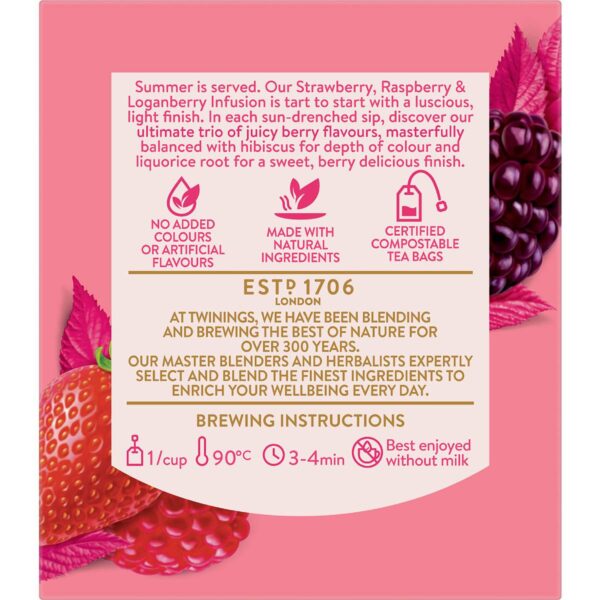 Twinings Strawberry Raspberry & Loganberry Tea Bags 10 pack