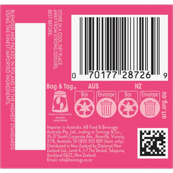 Twinings Strawberry Raspberry & Loganberry Tea Bags 10 pack