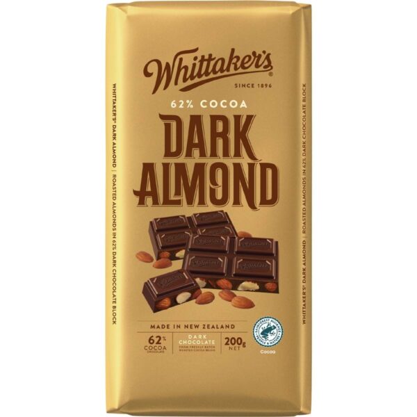 Whittaker's Block Dark Almond 200g