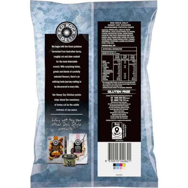 Red Rock Deli Potato Chips Honey Soy Chicken 165g