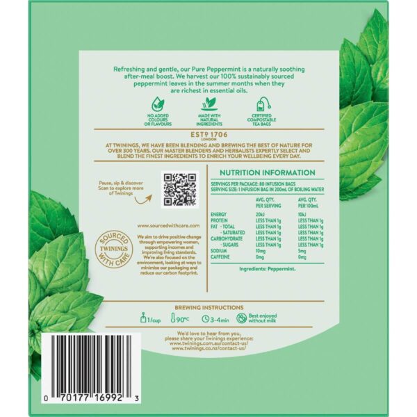 Twinings Pure Peppermint Tea Bags 80 pack