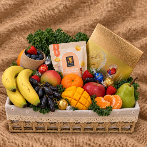 fruit basket with snacks