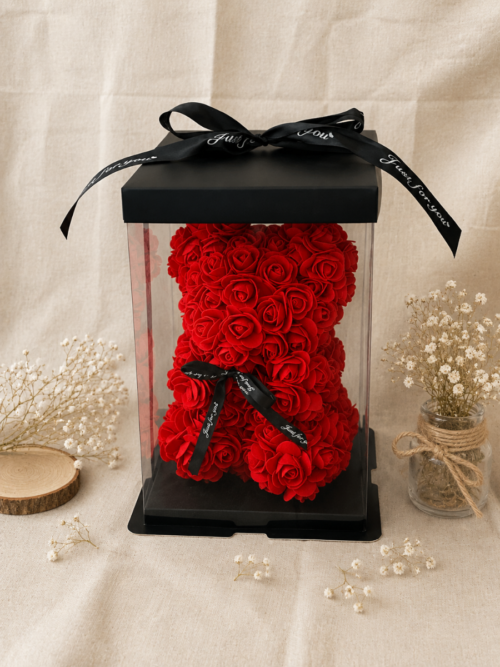 red rose bear